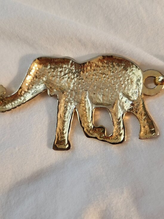 Vintage Anne Klein  Gold Tone Elephant Belt 28\